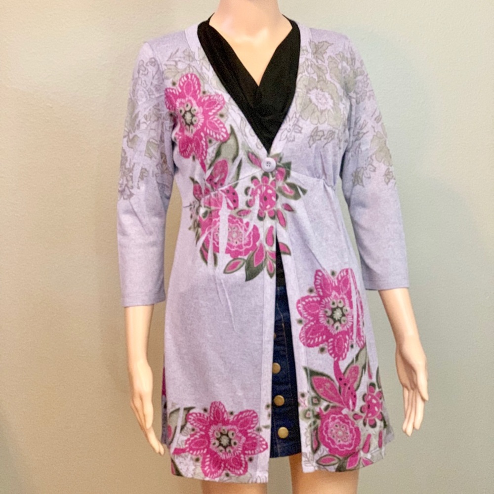 🔴[Ashley Blue] v-neck cardigan in plum. Medium.